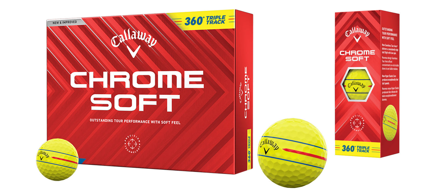Callaway Chrome Soft 360 Triple Track Gelb 12 Stück - golfballversand