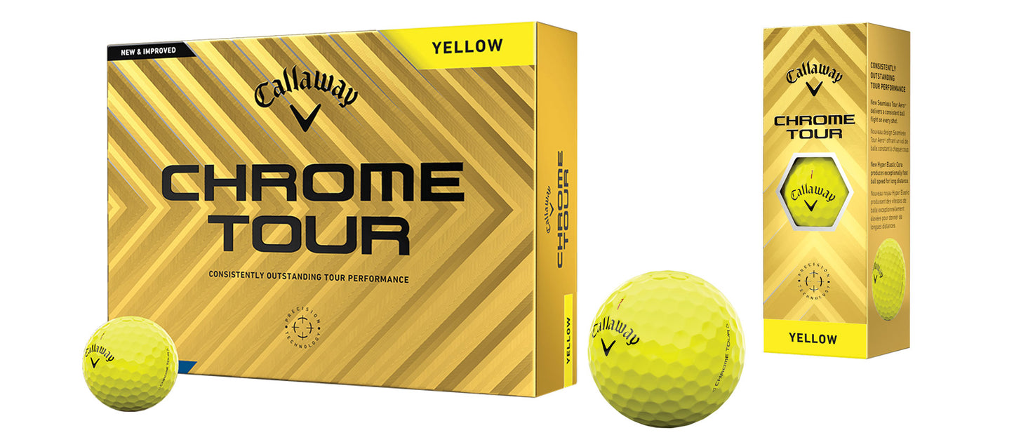 Callaway Chrome Tour Gelb 12 Stück - golfballversand