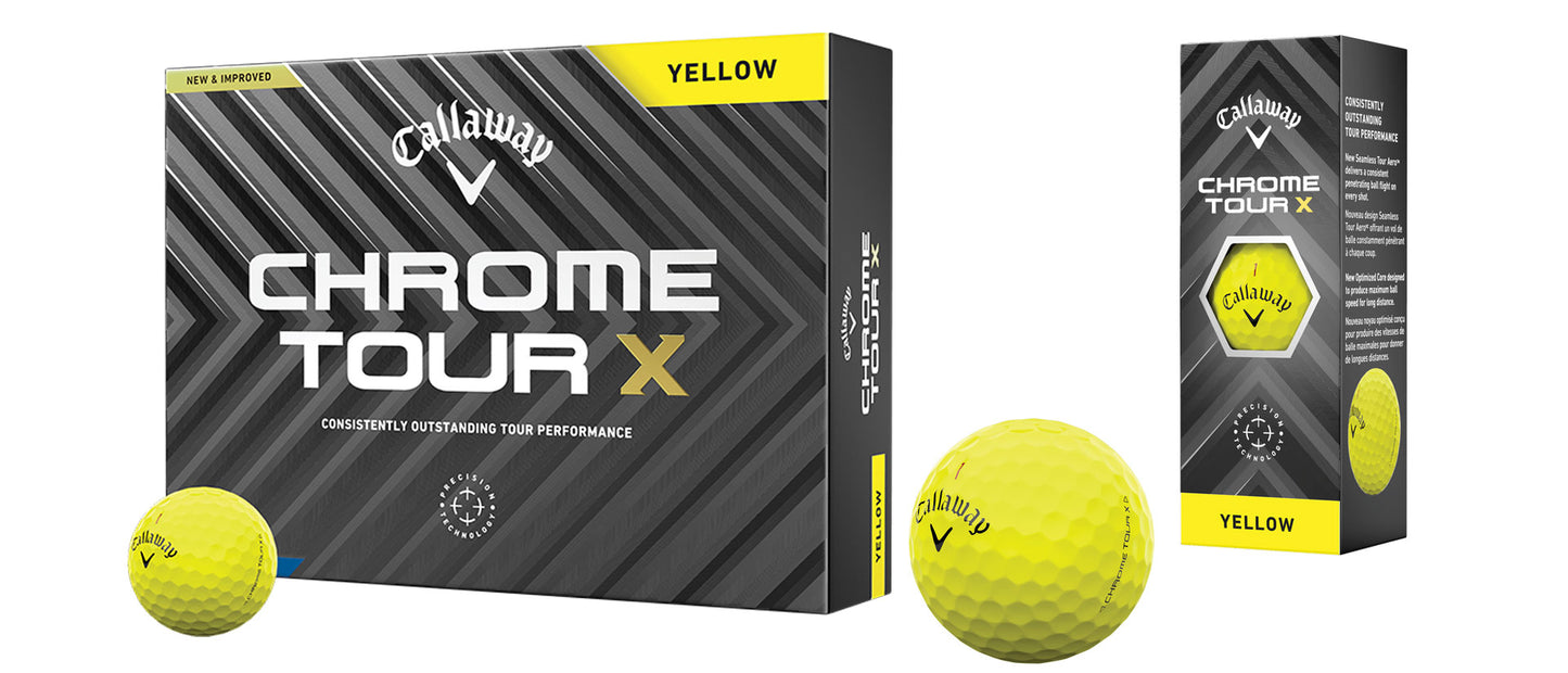Callaway Chrome Tour X Gelb 12 Stück - golfballversand