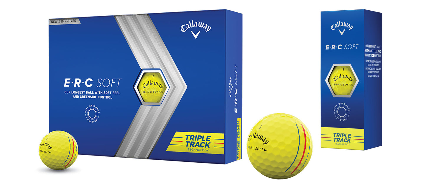 Callaway E•R•C Soft Triple Track Gelb 12 Stück - golfballversand